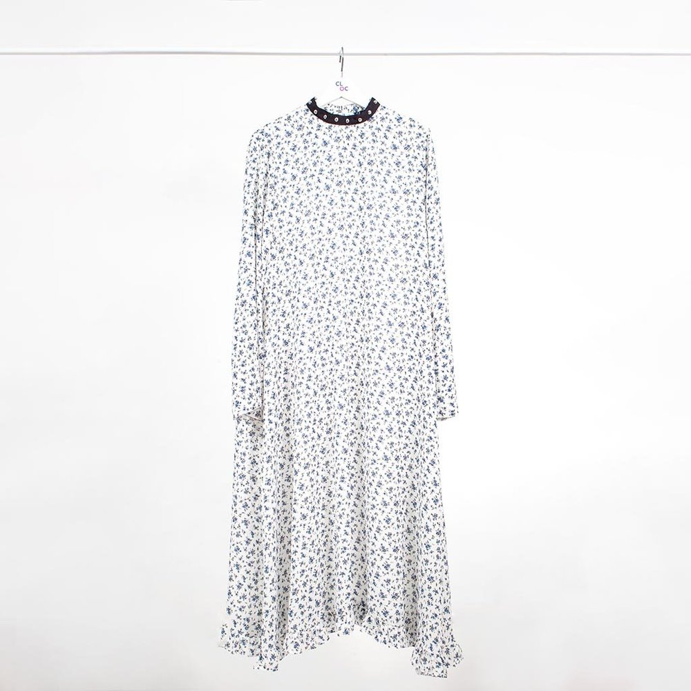 Reclaimed Vintage Maxi Dress with Studded Neck Tri